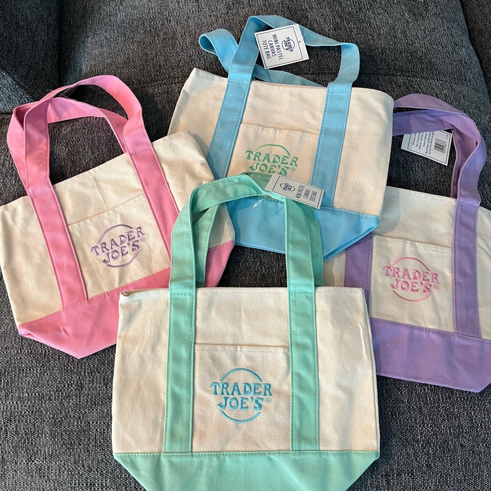 Pink and Blue Canvas Totes for Everyday Use
